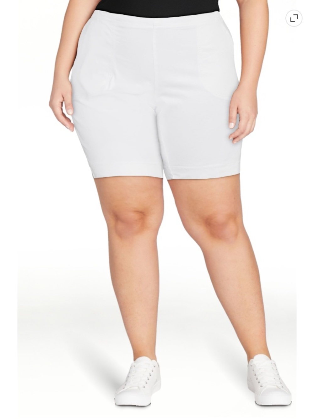 Just My Size Women’s Plus White 2 Pocket Pull On Shorts Size 3X NWT